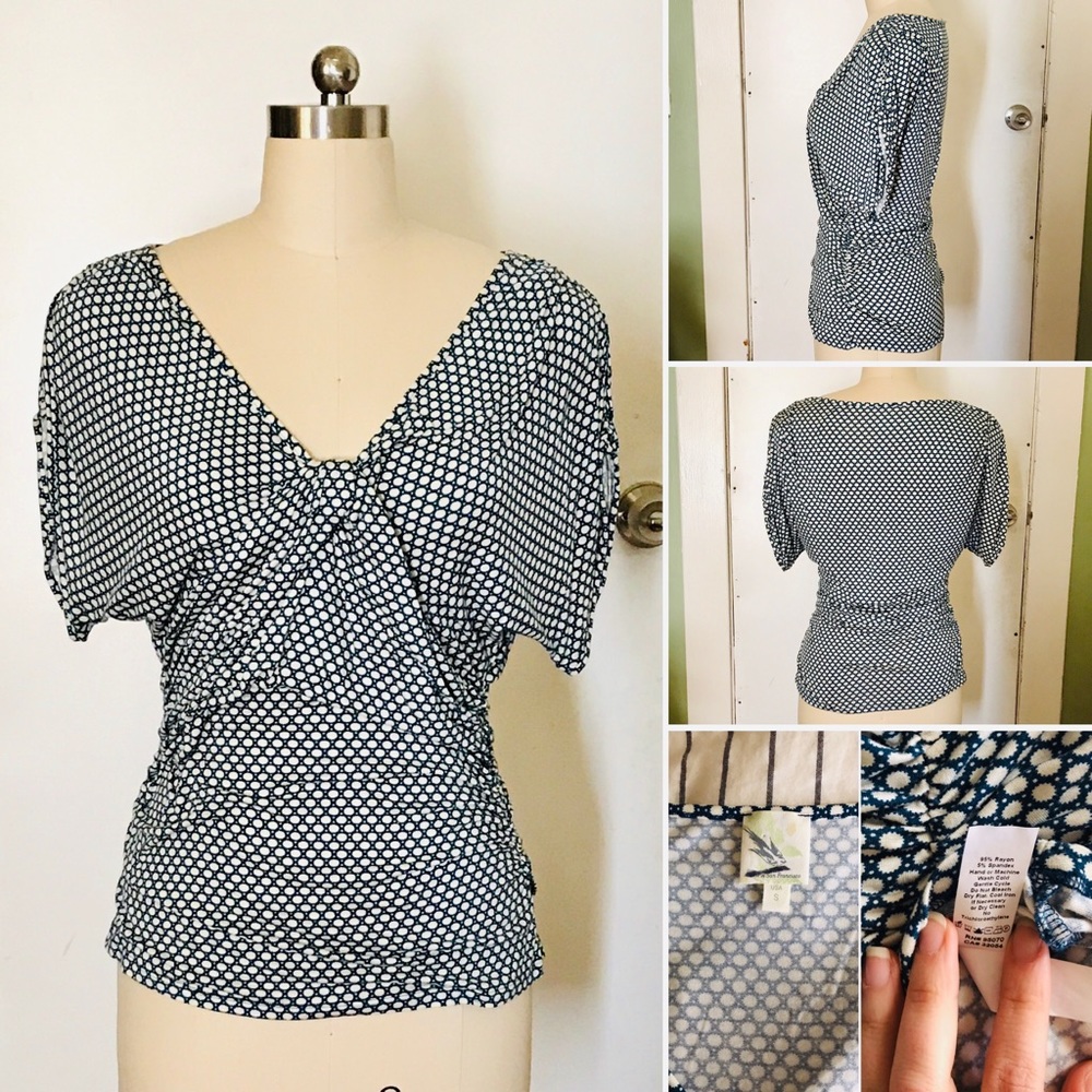 Anthropologie Drape and Scallop Top by Weston Wear size small